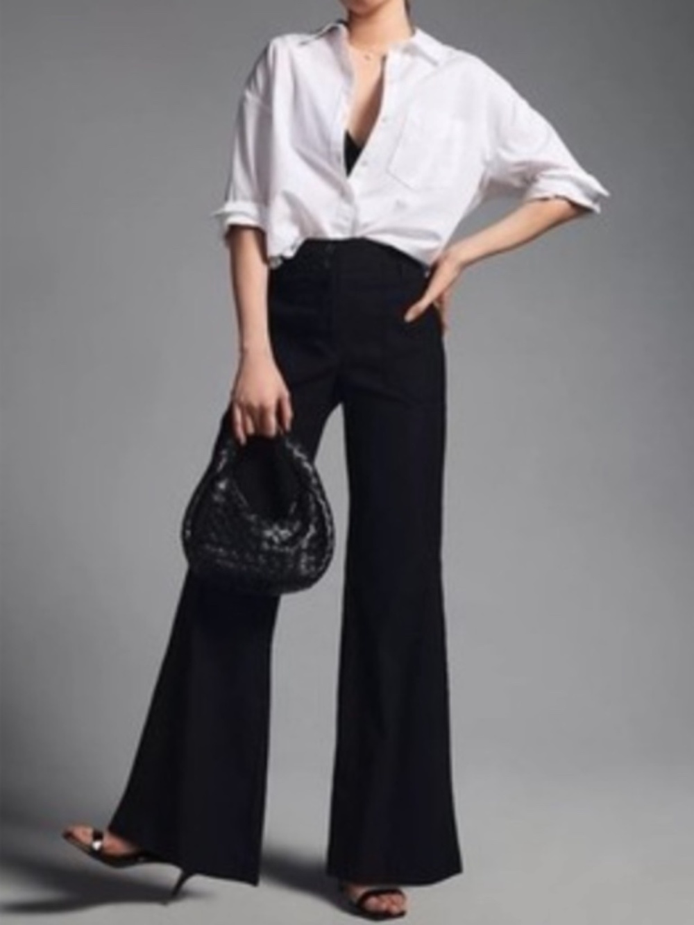 Anthropologie Maeve Naomi Ponte Wide-Leg Flare Pants Camel 2P Hemmed